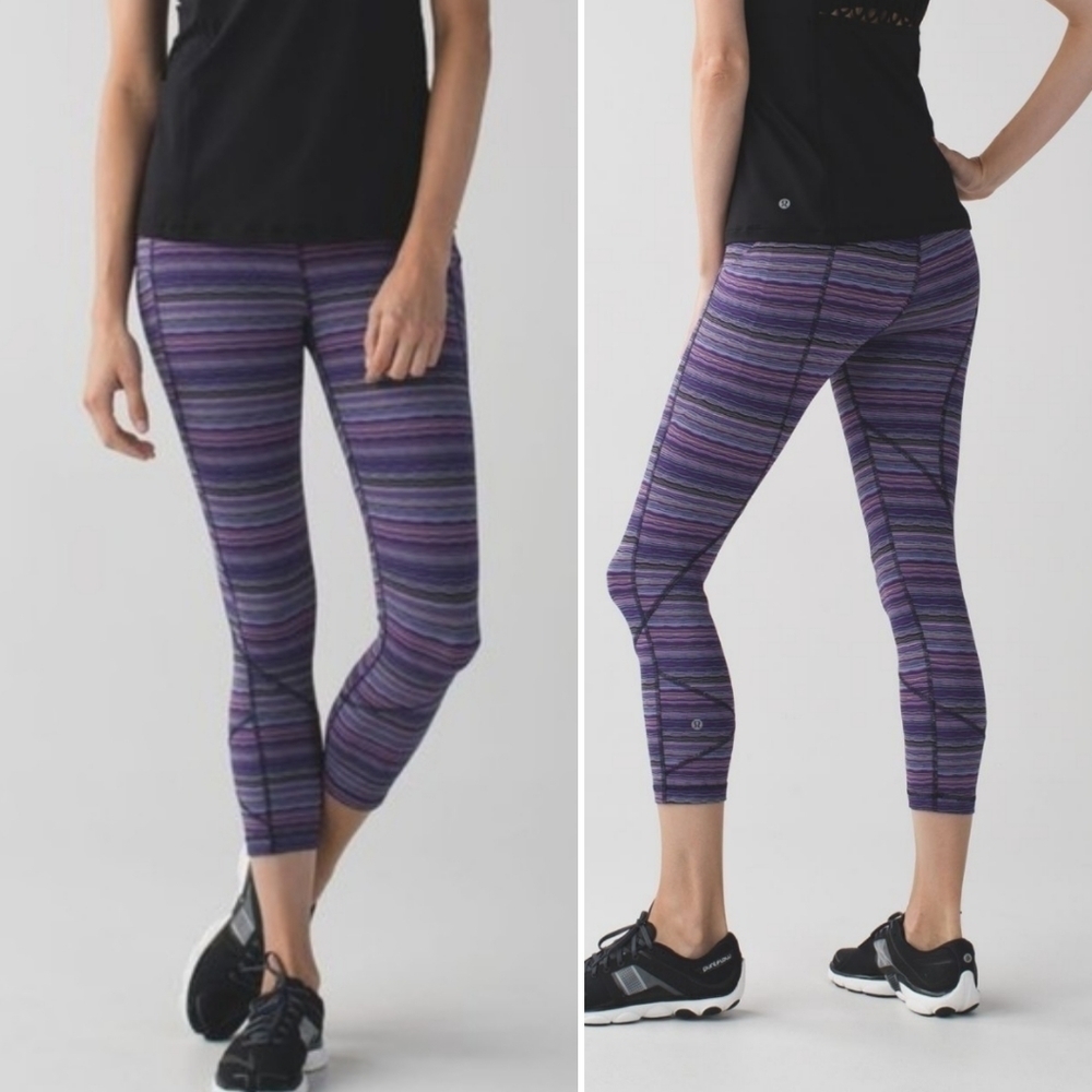 Lululemon Pace Rival Crop Space Dye Twist  Ultra Violet Purple Leggings